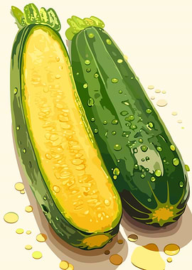 Zucchini Illustration: Fresh and Vibrant