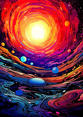 Colorful Abstract Space Vortex