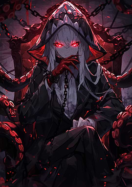 Dark Anime Character on Throne