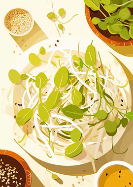 Fresh Salad with Sprouts and Seeds