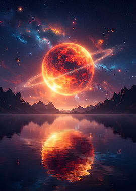Fiery Planet Reflection