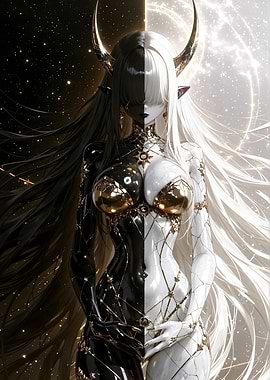 Dual-Tone Horned Woman