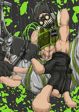 Octane from Apex Legends in Rain