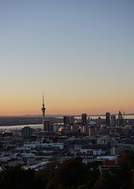 Auckland Cityscape at Sunset