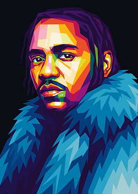 Kendrick Lamar Colorful Portrait