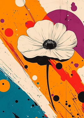 Bold Psychedelic Flower – Pop Art Color Explosion
