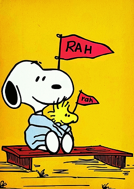 Snoopy and Woodstock 'Rah' Illustration