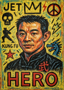 Jet Li Hero Pop Art Portrait