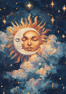 Celestial Sun and Moon Dreamscape