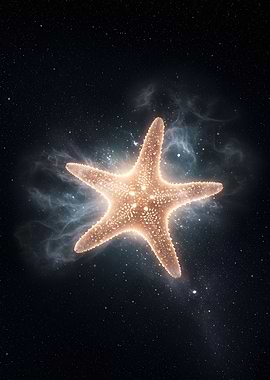 Glowing Starfish in Space