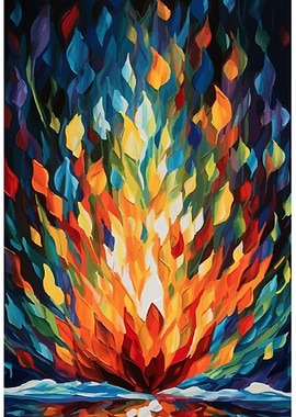 Abstract Colorful Flame Painting