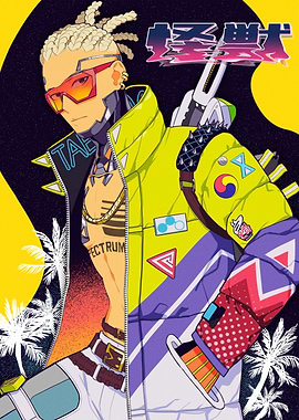 Cyberpunk Character with Braids and Jacket