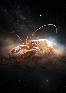 Cosmic Lobster on a Starry Night