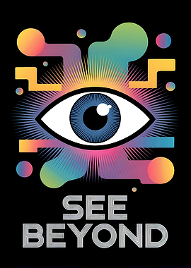 See Beyond: Abstract Eye Futuristic Psychedelic Illustration