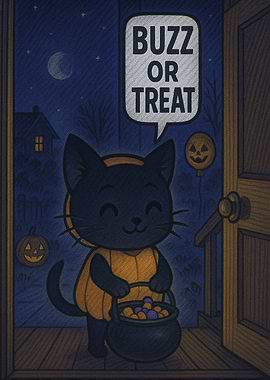 Halloween Cat in Pumpkin Costume