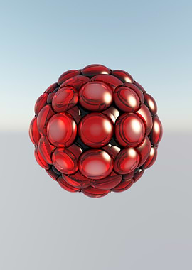 Red Spheres Abstract Composition