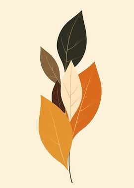 Autumn Leaves Minimalist Art