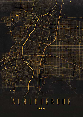 Albuquerque, USA City Map Artwork - Modern Minimalist Street Map of Albuquerque's Iconic Urban Landscape