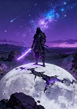 Hooded Warrior on Cracked Moon