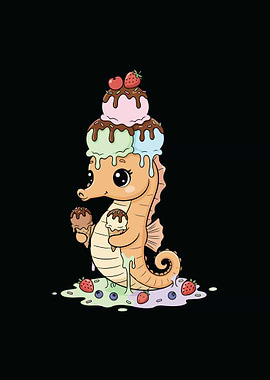 Ice Cream seahorse dripping