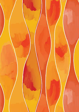 Abstract Orange Pattern with White Lines