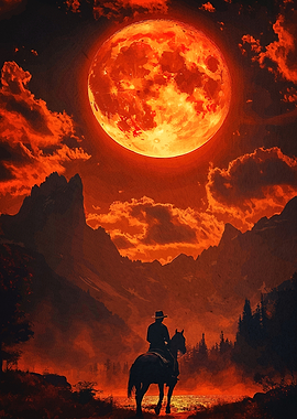 Cowboy blood moon