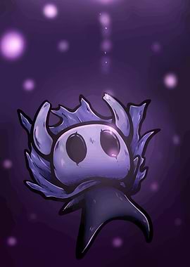 Hollow Knight character in purple hues