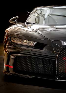Close-up of a Black Bugatti