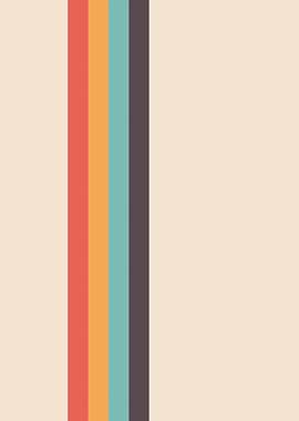 Retro Stripes on Beige Background