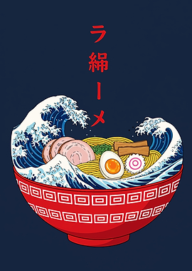 Ramen Bowl with Great Wave