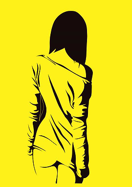 Woman in Yellow Jacket Illustration