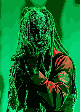 Slipknot Corey Taylor Green Portrait