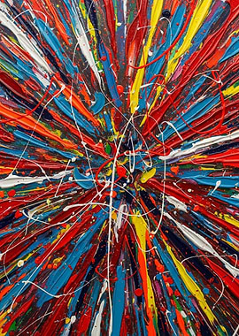 Colorful Abstract Paint Splatter Art
