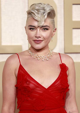 Florence Pugh in Red Dress