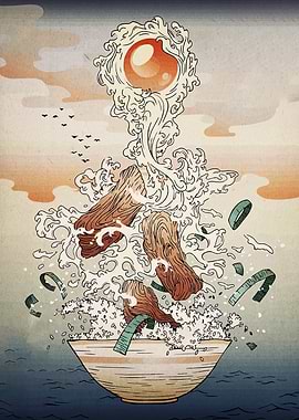 Ramen Bowl Explosion Art