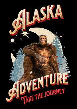 Alaska Adventure Bigfoot Retro Design