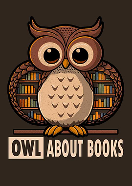 Owl About Books Illustration