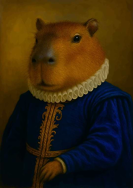 Capybara Renaissance Portrait