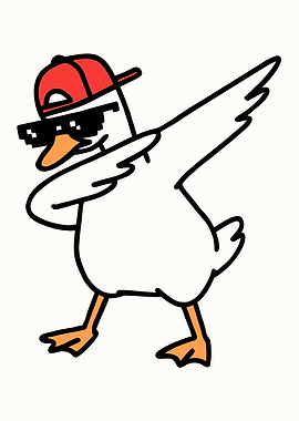 Dabbing Duck with Pixel Sunglasses