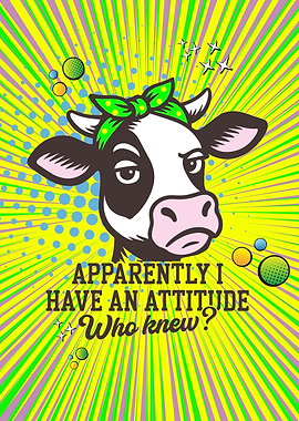Apparently I Have an Attitude Cow Pop Art