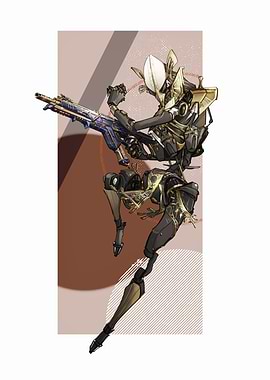 Stylized Robot Warrior with Gun