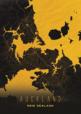 Auckland, New Zealand City Map Artwork - Modern Minimalist Street Map of Auckland's Iconic Urban Landscape