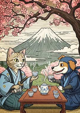 Samurai Cat Ninja Dog