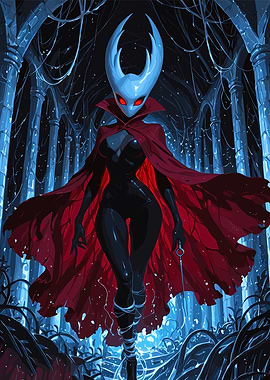 Hollow Knight: Hornet in Gothic Setting