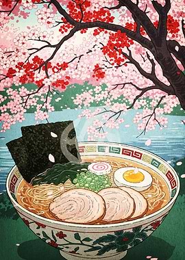 Ramen Bowl Cherry Blossom Tree