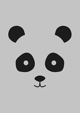 Minimalist Panda Face Illustration