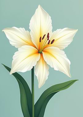Elegant White Lily Flower Illustration