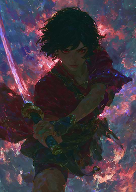 Warrior with Glowing Sword