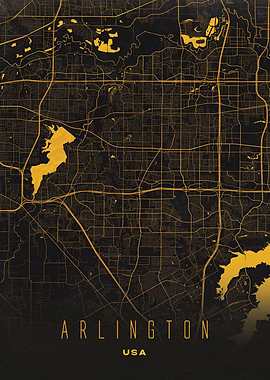 Arlington, USA City Map Artwork - Modern Minimalist Street Map of Arlington's Iconic Urban Landscape