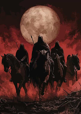 Nazgûl Riders Under a Full Moon